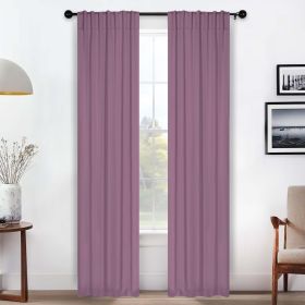 Solid Room Darkening Blackout Curtain Panels, Back Tabs, Set of 2 (Color: Wisteria, size: 26" X 84")