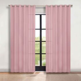 Classic Modern Solid Room Darkening Blackout Curtain Panels, Set of 2 (Color: Mauve Chalk, size: 70" x 96")