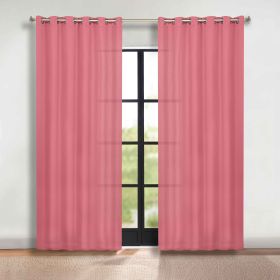 Classic Modern Solid Room Darkening Blackout Curtain Panels, Set of 2 (Color: Pink, size: 70" x 108")