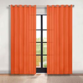 Classic Modern Solid Room Darkening Blackout Curtain Panels, Set of 2 (Color: Rust, size: 70" x 96")