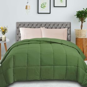 Classic Reversible Medium Weight Down Alternative Microfiber Comforter (Color: Terrace Green, size: Twin)