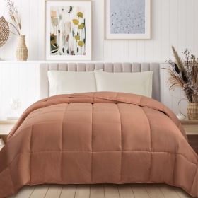 Classic Reversible Medium Weight Down Alternative Microfiber Comforter (Color: Camel, size: Twin)