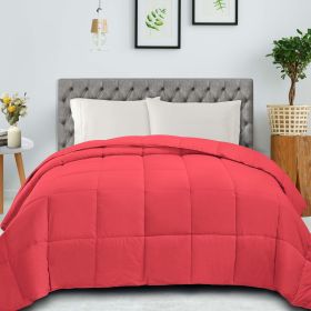 Classic Reversible Medium Weight Down Alternative Microfiber Comforter (Color: Coral, size: Twin)