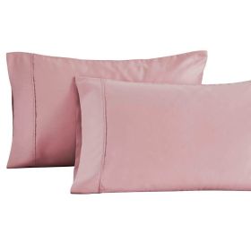 Cotton Blend Solid Pillowcases, Set of 2 (Color: Lavender, size: King)
