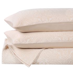 Enzy Medium Weight Floral Matelasse 3 Piece Bedspread Pillow Sham Set (Color: Ivory, size: California King)