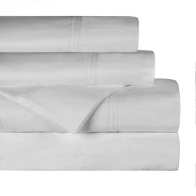 Gina Organic Cotton 300 Thread Count Percale Flat Bed Sheet (Color: Silver, size: Twin XL)