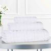 Mika Smart Twist Cotton Solid Textured Ribbed 3 Piece Towel Set