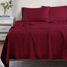 Modal From Beechwood 300 Thread Count Extra Deep Pocket Sheet Set (Color: Burgundy, size: King)
