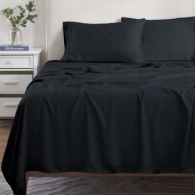 Modal From Beechwood 300 Thread Count Extra Deep Pocket Sheet Set (Color: Black, size: California King)
