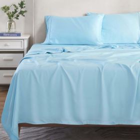 Modal From Beechwood 300 Thread Count Extra Deep Pocket Sheet Set (Color: Light Blue, size: California King)