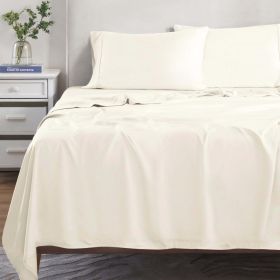 Modal From Beechwood 300 Thread Count Extra Deep Pocket Sheet Set (Color: Ivory, size: King)