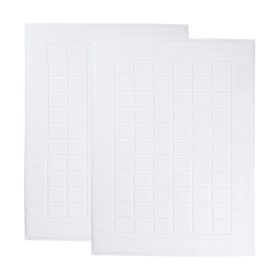 Nora Cotton Solid Absorbent Thick Checkered Washable Bath Mat Set of 2 (Color: White)