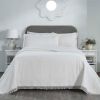 Remi Cotton Blend Jacquard Geometric Fringe Bedspread Set
