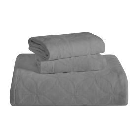 Serenity Cotton Matelasse Celtic Circle Airy Bedspread Set (Color: Grey, size: Full)