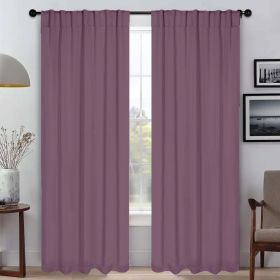 Solid Room Darkening Blackout Curtain Panels, Back Tabs, Set of 2 (Color: Wisteria, size: 42" X 108")