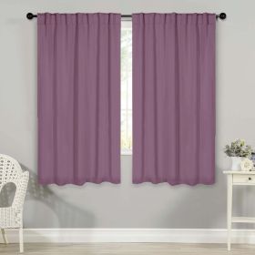 Solid Room Darkening Blackout Curtain Panels, Back Tabs, Set of 2 (Color: Wisteria, size: 42" X 63")