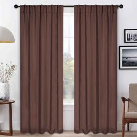 Solid Room Darkening Blackout Curtain Panels, Back Tabs, Set of 2 (Color: Cappuccino, size: 52" X 84")
