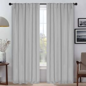 Solid Room Darkening Blackout Curtain Panels, Back Tabs, Set of 2 (Color: Marshmallow, size: 42" X 108")