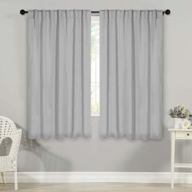 Solid Room Darkening Blackout Curtain Panels, Back Tabs, Set of 2 (Color: Marshmallow, size: 42" X 63")