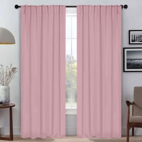 Solid Room Darkening Blackout Curtain Panels, Back Tabs, Set of 2 (Color: Mauve Chalk, size: 42" X 108")