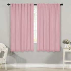 Solid Room Darkening Blackout Curtain Panels, Back Tabs, Set of 2 (Color: Mauve Chalk, size: 42" X 63")