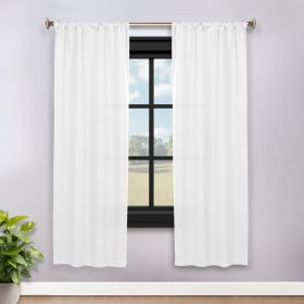 Solid Room Darkening Rod Pocket Blackout Curtain Panels, Set of 2 (Color: Snow White, size: 36" x 72")