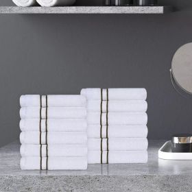 Ultra-Plush Turkish Cotton Hotel Collection Solid Towel Set Collection (Color: Latte, size: 12 Piece Towel Set)