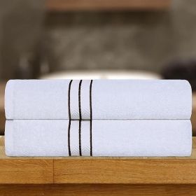 Ultra Plush Turkish Cotton Absorbent Solid 2 Piece Bath Sheet Set (Color: Chocolate, size: 2 Piece Bath Sheets)