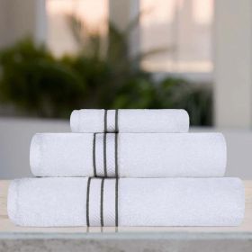 Ultra-Plush Turkish Cotton Absorbent Solid Assorted 3 Piece Towel Set (Title: Charcoal, size: 3 Piece Towel Set)