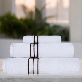 Ultra-Plush Turkish Cotton Absorbent Solid Assorted 3 Piece Towel Set (Title: Chocolate, size: 3 Piece Towel Set)
