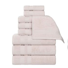 Venice Zero Twist Cotton Medium Weight Absorbent 9 Piece Towel Set (Color: Silver, size: 9 Piece Towel Set)