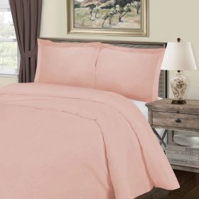 1000 Thread Count Cotton Blend Solid 3 Piece Duvet Cover Set (Color: Blush, size: King\California King)