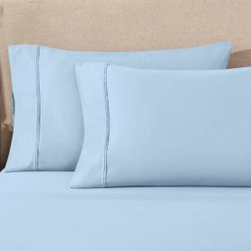 1200 Thread Count Egyptian Cotton 2 Piece Pillowcase Set (Color: Light Blue, size: Standard)