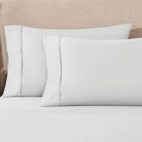 1200 Thread Count Egyptian Cotton 2 Piece Pillowcase Set (Color: Platinum, size: Standard)