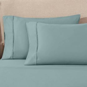 1200 Thread Count Egyptian Cotton 2 Piece Pillowcase Set (Color: Teal, size: Standard)