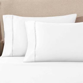 1200 Thread Count Egyptian Cotton 2 Piece Pillowcase Set (Color: White, size: King)