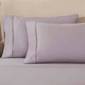 1200 Thread Count Egyptian Cotton 2 Piece Pillowcase Set (Color: Zephyr, size: King)