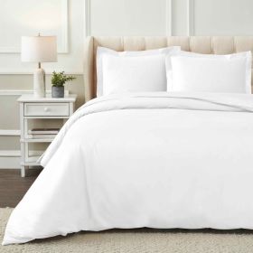 1200 Thread Count Egyptian Solid Cotton Duvet Cover Set (Color: White, size: King\California King)