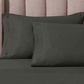 1000 Thread Count Egyptian Cotton Solid Pillowcase Set (Color: Grey, size: Standard)