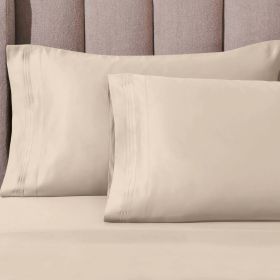 1000 Thread Count Egyptian Cotton Solid Pillowcase Set (Color: Ivory, size: King)