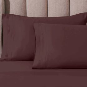 1000 Thread Count Egyptian Cotton Solid Pillowcase Set (Color: Plum, size: Standard)