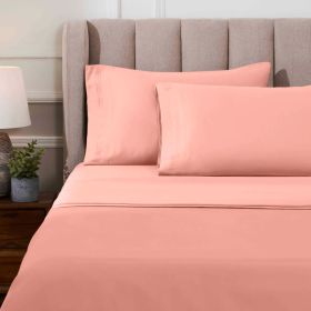 Egyptian Cotton 1000 Thread Count Eco-Friendly Solid Sheet Set (Color: Dusted Rose, size: Queen)