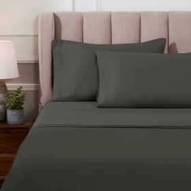 Egyptian Cotton 1000 Thread Count Eco-Friendly Solid Sheet Set (Color: Grey, size: California King)