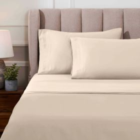 Egyptian Cotton 1000 Thread Count Eco-Friendly Solid Sheet Set (Color: Ivory, size: California King)