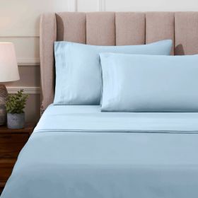 Egyptian Cotton 1000 Thread Count Eco-Friendly Solid Sheet Set (Color: Light Blue, size: Full)