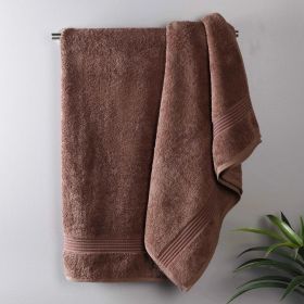 Heritage Egyptian Cotton Plush Absorbent Luxury Bath Towel Set of 2 (Color: Mocha, size: 2 Piece Bath Towels)