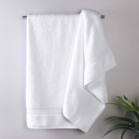 Heritage Egyptian Cotton Plush Absorbent Luxury Bath Towel Set of 2 (Color: White, size: 2 Piece Bath Towels)