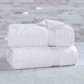 Heritage Egyptian Cotton Plush Absorbent Luxury Bath Sheet Set of 2 (Color: White, size: 2 Piece Bath Sheets)