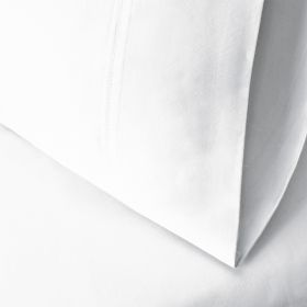 Egyptian Cotton 300 Thread Count Solid Luxury Pillowcases, Set of 2 (Color: White, size: Standard)