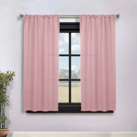 Solid Room Darkening Rod Pocket Blackout Curtain Panels, Set of 2 (Color: Mauve Chalk, size: 36" x 63")